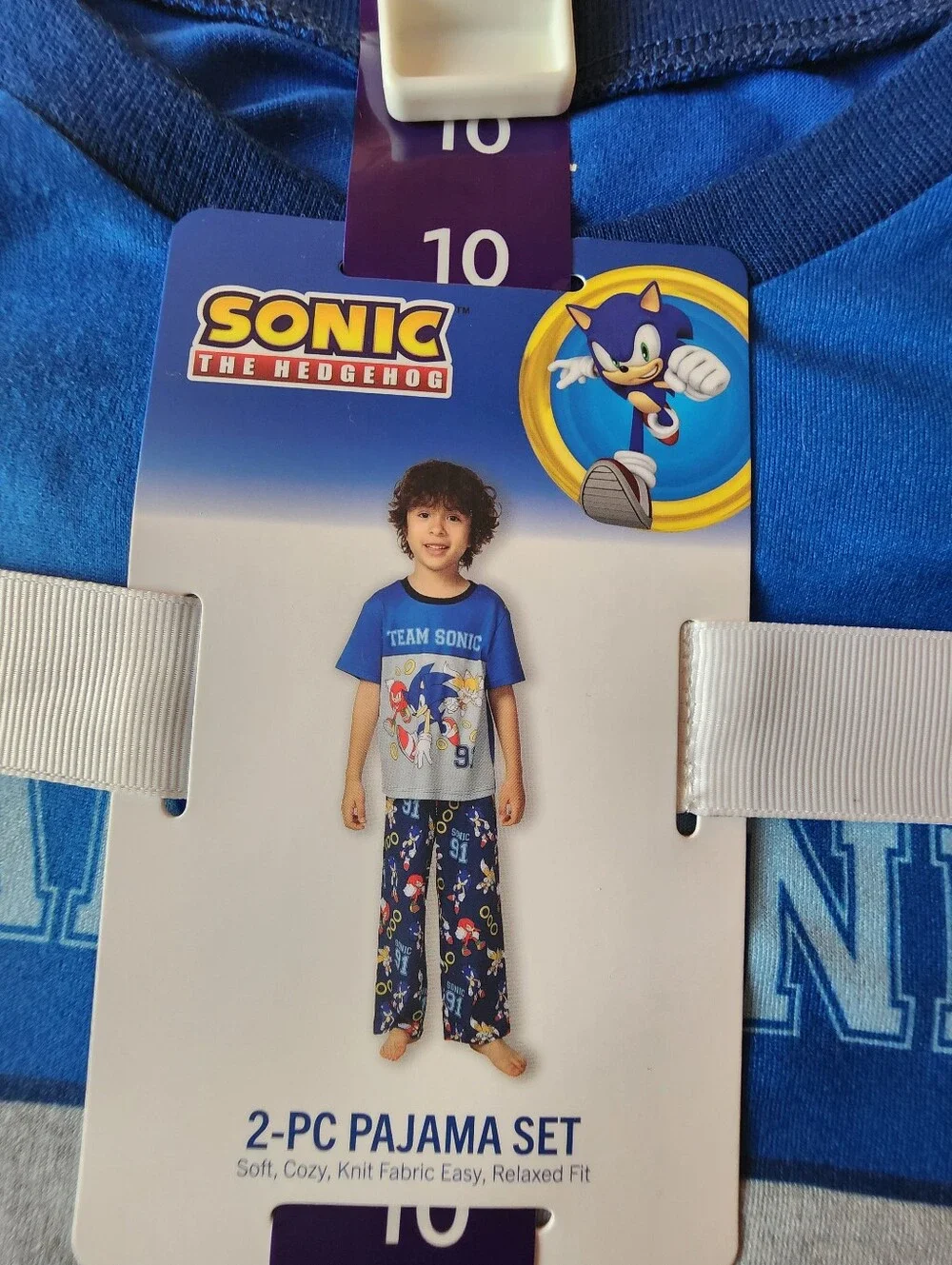 Boys' Blue Sonic 2-Piece Pajama Set Size 12
